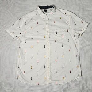 J. Crew White Shirt with Nautical Pattern